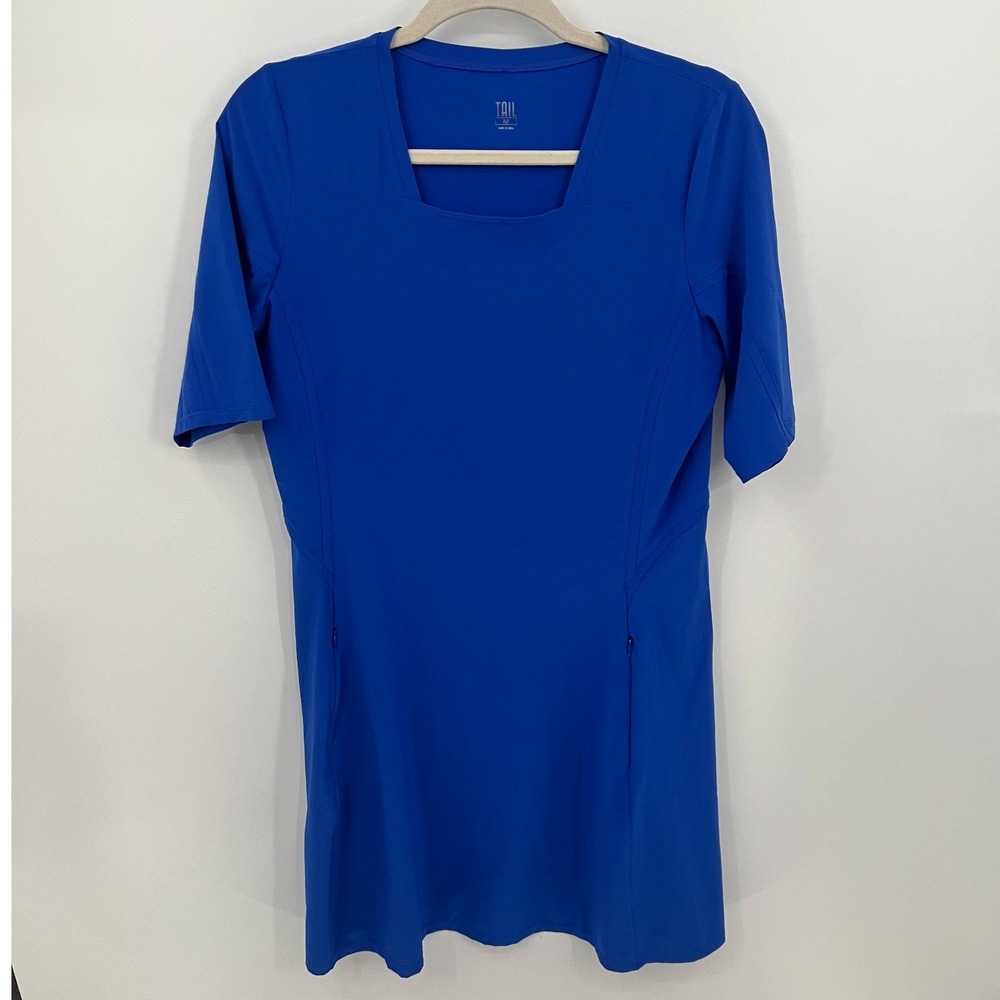 Tail Activewear Royal Blue Square Neck Athletic Golf Tennis Dress Pockets M